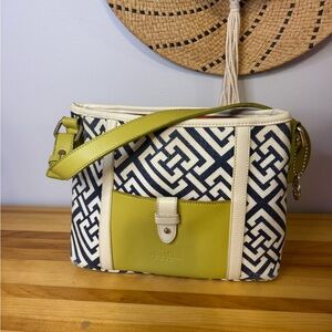 Spartina 449 Blue and Lime Shoulder Bag with Modern Design